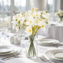 Itens Ramo de narciso para arranjos de casamento sazonais, lindo, 33 cm, 6 peças