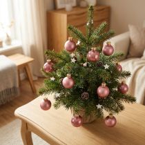 Itens Mini bola de Natal bolas de vidro rosa antigas Ø2,5cm 22 peças