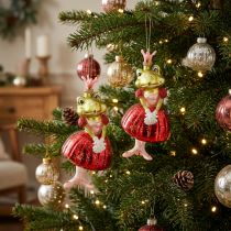 Itens Princesa sapo, decorações para árvores de Natal, decorações de contos de fadas, pingentes de árvores, vidro real H14cm 2 unidades