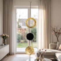 Itens Círculos e discos decorativos para pendurar na janela, estilo moderno para qualquer decoração, 80 cm