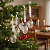 Itens Decorações de Natal cabides decorativos de vidro cones de vidro 3×4,5cm 12 un