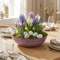 Itens Tigela elegante de plástico roxo 37x10,5 cm - versátil para decoração - 3 peças