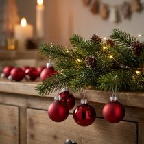 Itens Mini bolas de Natal vidro vermelho fosco brilho Ø3cm 22 un