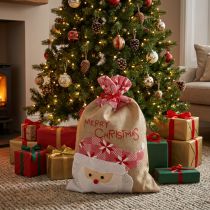 Itens Saco de juta, saco de juta de Natal, saco de presente grande 50×35cm