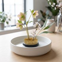 Itens Ouriço, Kenzan, Ikebana, base de arranjo em metal prateado, redondo Ø5cm