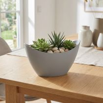 Itens Tigela decorativa de plástico cinza 20cm x 9cm Alt.11,5cm 1 peça