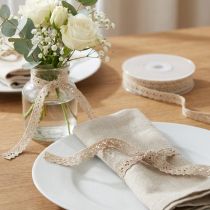Itens Fita decorativa fita de joias fita de renda de crochê bege W12mm L20m