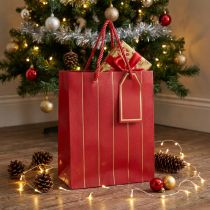 Itens Saco de presente Saco de Natal ouro vermelho 18×10×23cm 1ud