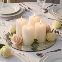 Itens Conjunto de 4 velas de pilar de cor sólida, brancas, 70x100mm, para decoração de casamento, de alta qualidade.