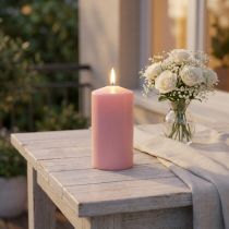 Itens Vela pilar PURE 130/70 vela decorativa rosa cera natural sustentável