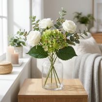 Itens Hortênsia artificial, decoração com flores, flor de seda verde L44cm