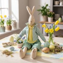 Itens Coelho de tecido da Páscoa, coelho com roupinhas, decoração de Páscoa, coelhinho jovem 46cm de altura
