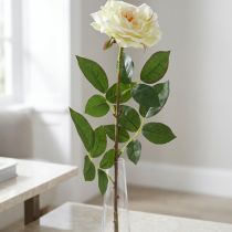 Itens Rosa artificial, rosa decorativa, flor de seda creme branco, verde L72cm Ø12cm