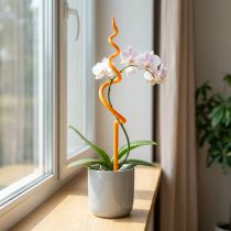 Itens Estaca para orquídeas, de plástico, laranja, para suporte de orquídeas trepadeiras, 64 cm de altura.