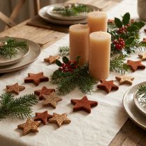Itens Decoração dispersa estrelas de Natal marrom/laranja Ø4/5cm 40 un