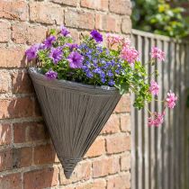 Itens Vaso de suspensão cinza Vaso de flores para pendurar candeeiro de parede 30×17cm