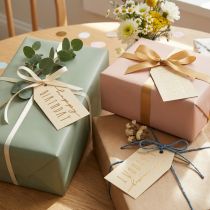 Itens Etiquetas para presentes papel impresso Feliz Aniversário 4×7cm 24 un