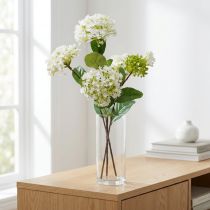 Itens Flor artificial planta bola de neve Virburnum branco Ø8cm 64cm