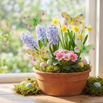 Itens Borboletas decorativas em arame flores verdes amarelas 6 × 9 cm 12 unidades