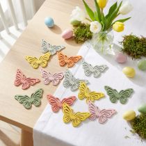 Itens Shaker borboleta de madeira decoração polvilhada colorida 4,5×3cm 48 un