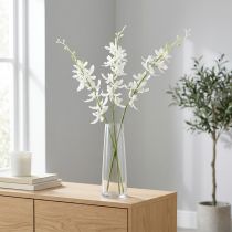Itens Orquídeas artificiais Oncidium flores artificiais brancas 90cm