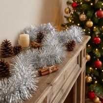 Itens Guirlanda de enfeites de prata brilhante de 270 cm – perfeita para decorações festivas – versátil