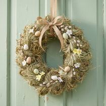 Itens Coroa de palha, coroa de porta, Ø25cm, decoração de Páscoa natural