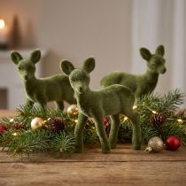 Itens Figura decorativa veado fulvo reunido figuras de Natal verde 10,5 cm 6 unidades