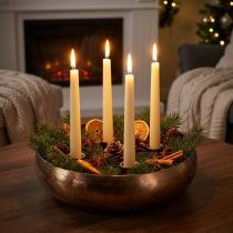 Itens Tigela porta-velas para 4 velas estilo antigo bronze Ø22cm