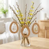 Itens Ovo de Páscoa para pendurar com ovos de padrão decoração de Páscoa H12cm 3 peças