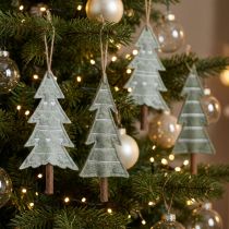 Itens Enfeites de Natal de feltro para árvore de Natal, verdes, 20 cm, conjunto de 4