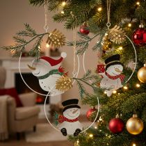Itens Pingente de natal boneco de neve decoração anel metal Ø14cm 3uds