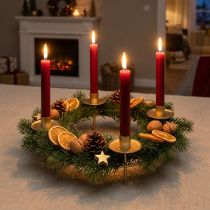 Itens Anel de vela haste velas castiçal dourado Ø28cm A11cm 2uds