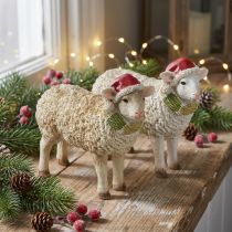 Itens Figuras de Natal ovelhas com chapéu e lenço C16cm 2 peças