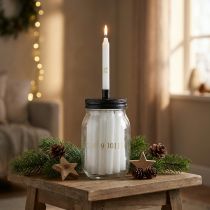 Itens Castiçal em vidro com 24 velas Calendário do Advento Alt.14,5cm