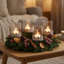 Itens Porta-velas para conectar vintage Ø7cm Alt.7,5cm cinza 4 unidades