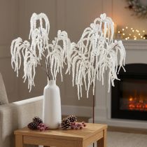 Itens Ramo decorativo de salgueiro chorão decoração de inverno glitter branco 82 cm 2 unidades