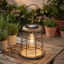 Itens Lanterna de Jardim Lâmpada Solar de Jardim Metal Preto Ø17cm