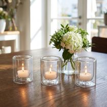 Itens Suporte para velas de vidro redondo lanterna transparente Ø8,5cm 4 peças