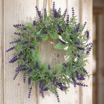 Itens Grinalda de lavanda flocada Ø25cm