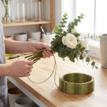 Itens Arame de alumínio Olive 2mm 500g - Flexível e maleável para projetos de bricolagem, artesanato e floricultura.