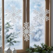 Itens Cristal de gelo decoração de floco de neve para pendurar 18 × 20 cm 4 unidades