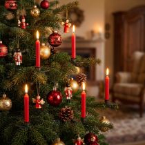 Itens Velas de árvore vermelhas 20 unidades