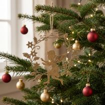 Itens Guirlanda de anjo, decoração de Natal, anjo para pendurar, pingente de metal dourado Alt.14cm L15.5