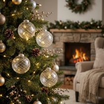 Itens Bolas de Natal de vidro transparente bolas de árvore de Natal Ø10cm 3pcs