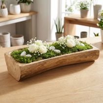 Itens Decoração de madeira com nicho, tigela decorativa, madeira, 40×13–16cm×6,5cm