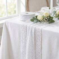 Itens Fita de renda fita decorativa branca batismo de casamento W48mm L20m
