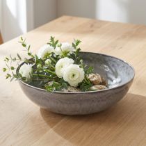 Itens Tigela elegante cinza fosco 37 cm - superfície texturizada, versátil para decoração - 3 peças