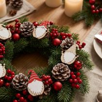 Itens Gnomos de natal em madeira para colar 2x3,5cm 48 un