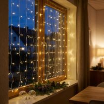 Itens Cortina de luz 120 LED corrente de luz branco quente 100×180cm